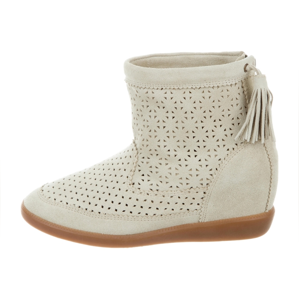 Isabel Marant Basley Suede Ankle Boots Cream Color Size 37